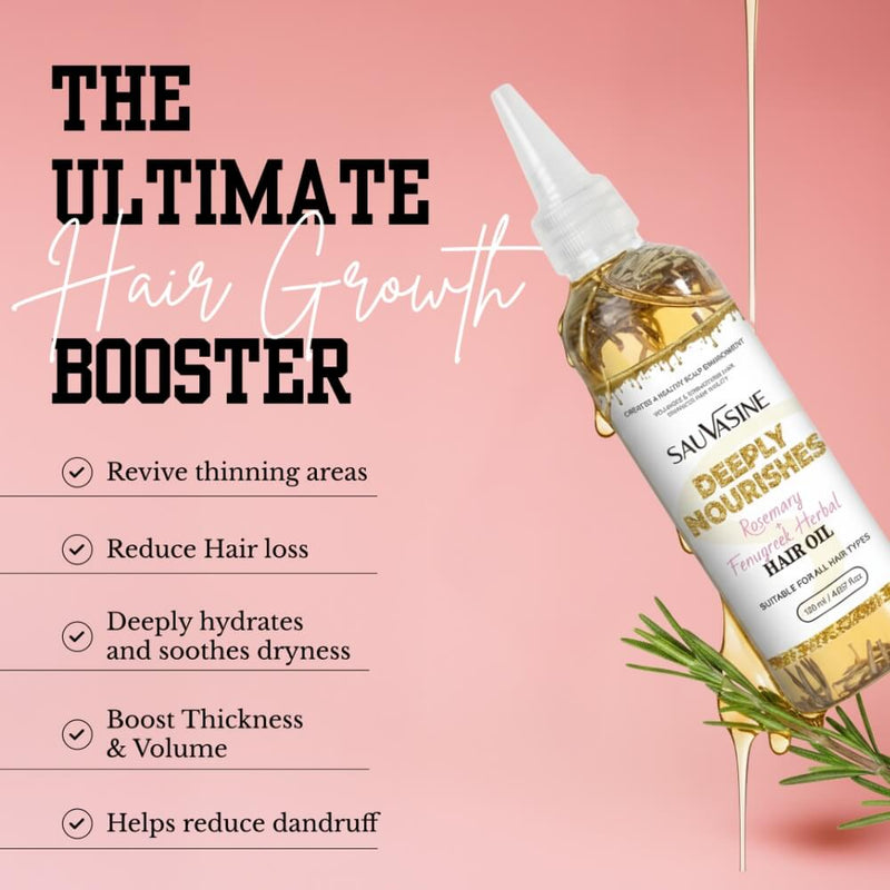Deep Nourishing Hair Growth Oil with Rosemary & Fenugreek Extracts