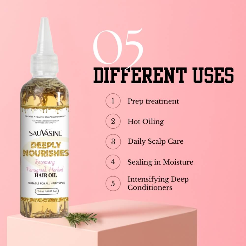 Deep Nourishing Hair Growth Oil with Rosemary & Fenugreek Extracts