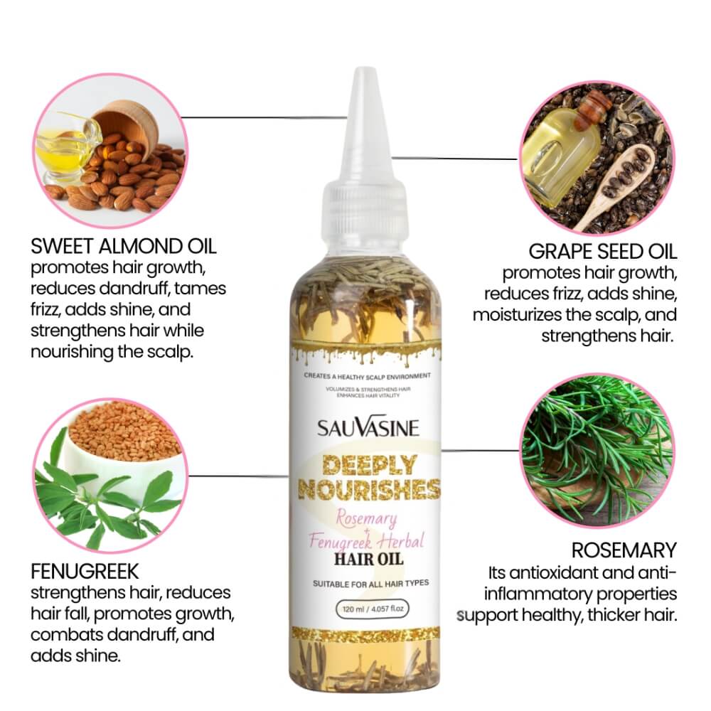 Deep Nourishing Hair Growth Oil with Rosemary & Fenugreek Extracts