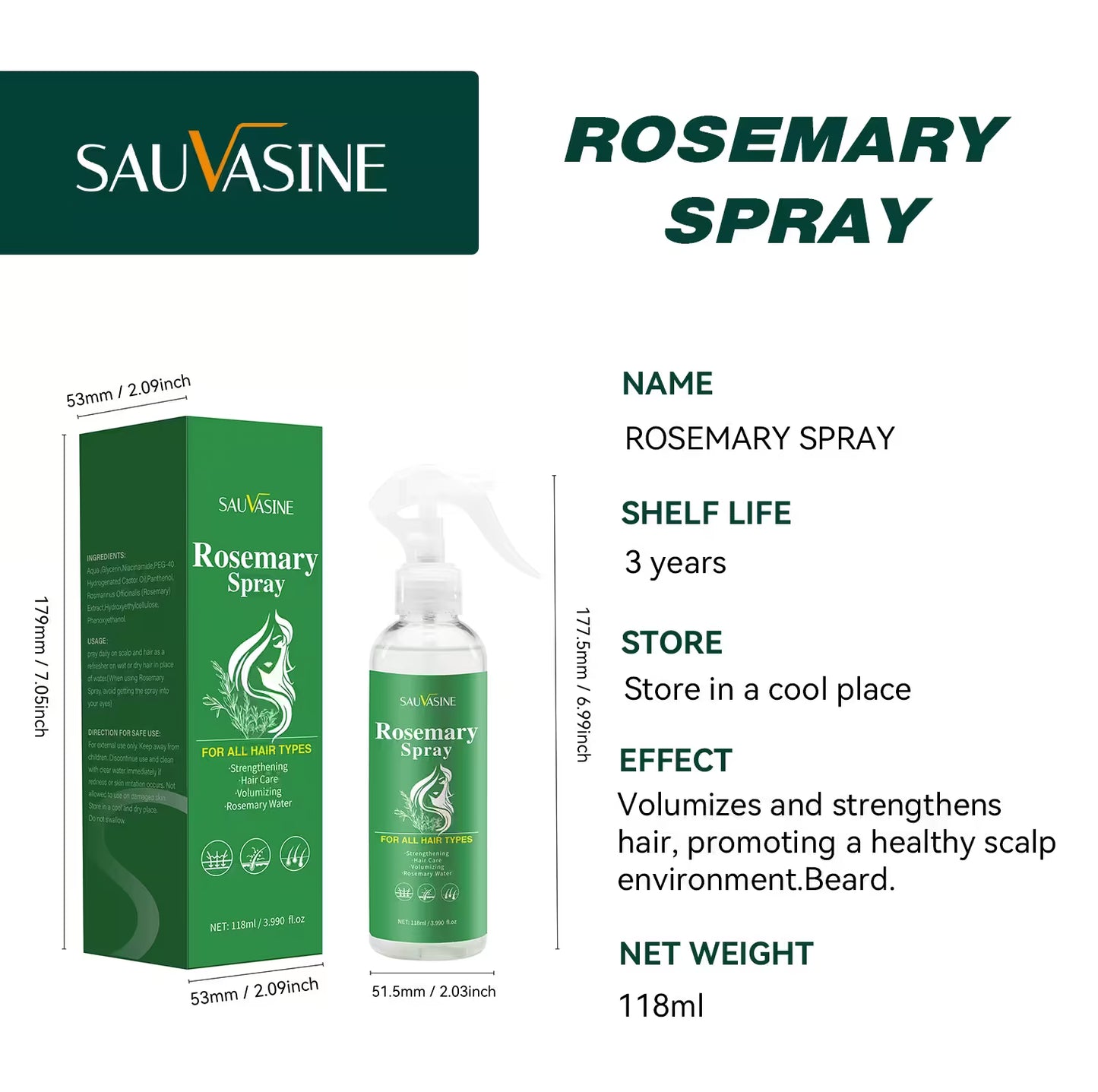 Nourishing Rosemary Oil Hair Spray